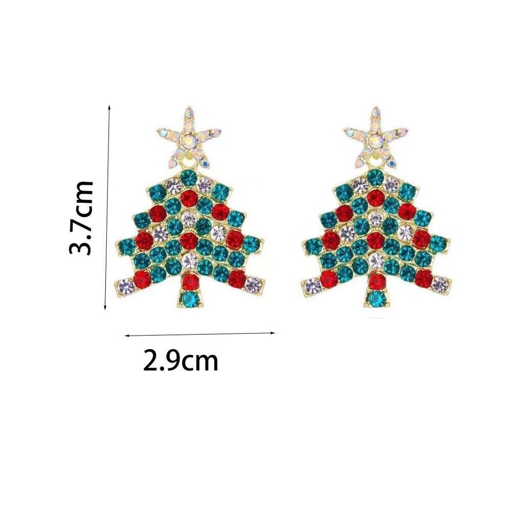 Sparkling women's Christmas tree earrings, a festive and elegant holiday accessory to complete your look.