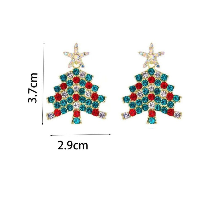 Sparkling women's Christmas tree earrings, a festive and elegant holiday accessory to complete your look.