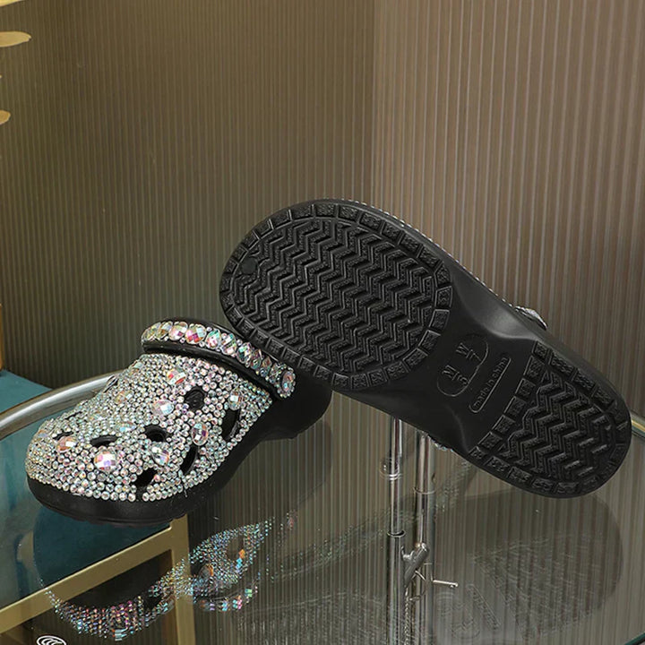 Elegant women's crystal EVA slippers, comfortable and fashionable summer slides