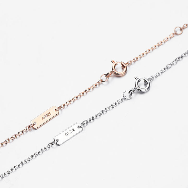Stylish women's moissanite eye pendant necklace. Features a sparkling full cut gemstone, elegant and captivating.
