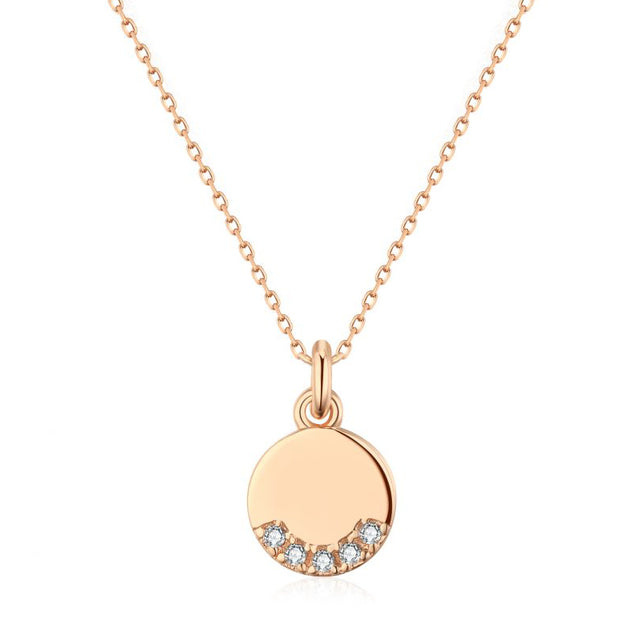 Women's sparkling zircon dangle necklace, elegant stainless steel charm jewelry, perfect gift for her.