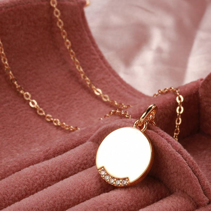 Elegant women's dangle necklace with sparkling zircon charms, premium stainless steel jewelry, ideal for special occasions.