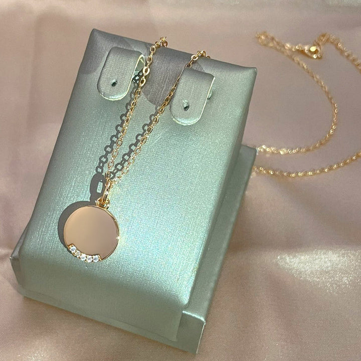 Hot charm zircon dangle necklace, a sparkling women's jewelry gift, elegant stainless steel fashion accessory.