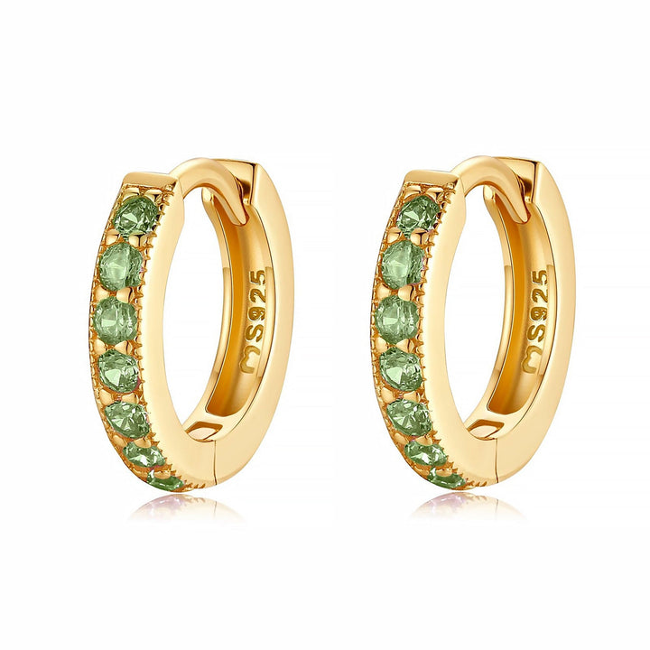 Elegant sparkling zirconia hoop earrings, ideal for women. A dainty fashion accessory & gift.