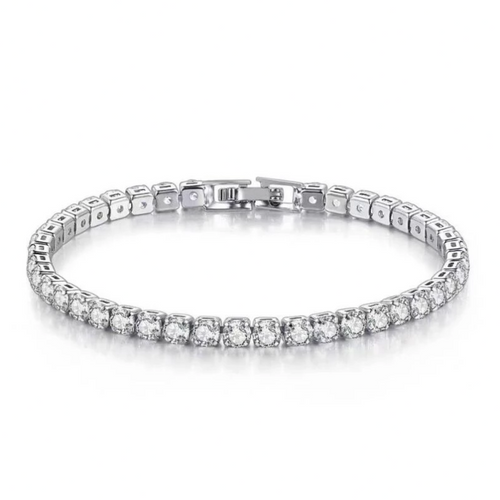 Women's sparkling zirconia tennis bracelet. Adjustable fit, elegant design. Perfect fashion accessory for her.
