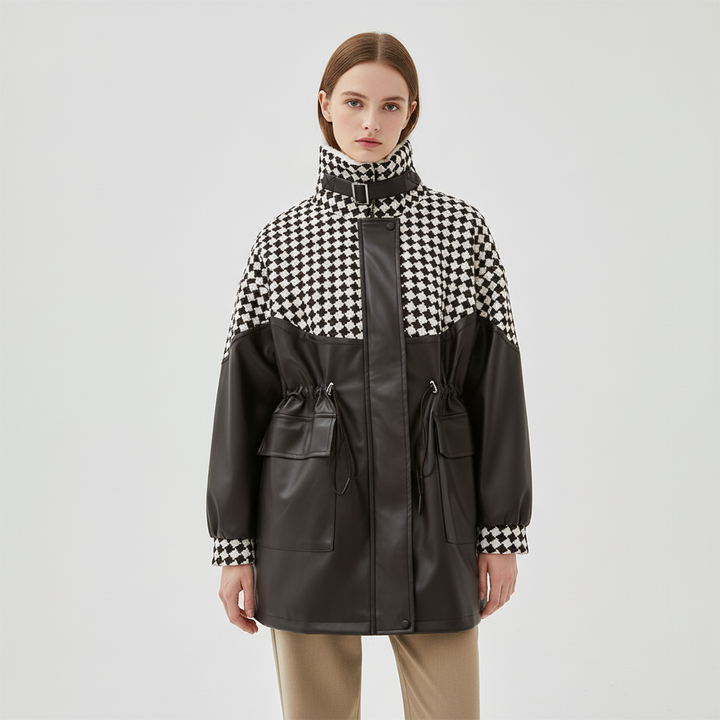Side profile of Women's Sporty Zip-Up Jacket, demonstrating its versatility for autumn and winter fashion.