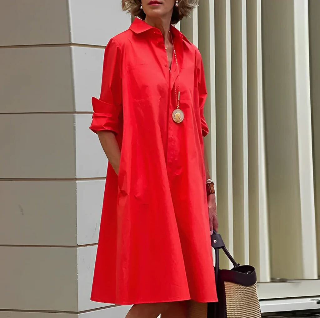 Women's sporty elegant polo dress, perfect for casual summer everyday wear. Comfortable short sleeve design.