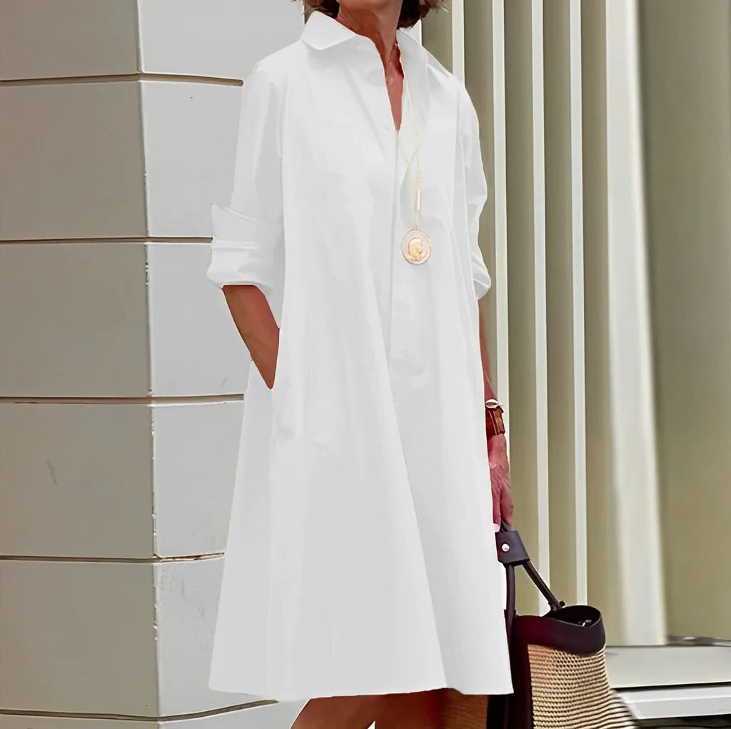 Comfortable women's short sleeve polo dress for a chic, sporty & elegant casual look. Ideal for summer everyday wear.