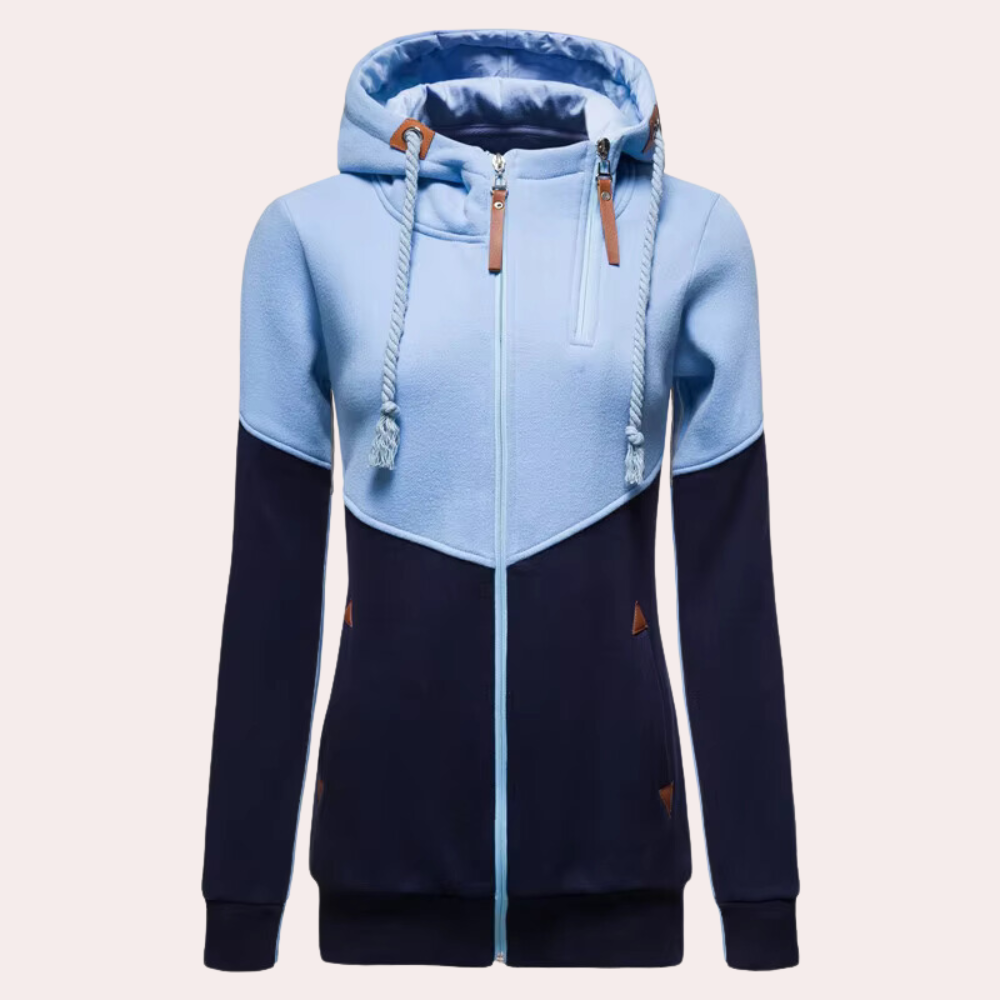 Essential women's hooded full-zip jacket, perfect versatile activewear and outerwear.