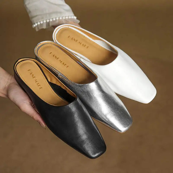 Women's square-toe block heel mules, offering effortless style & comfort. Chic slip-on shoes for everyday fashion.