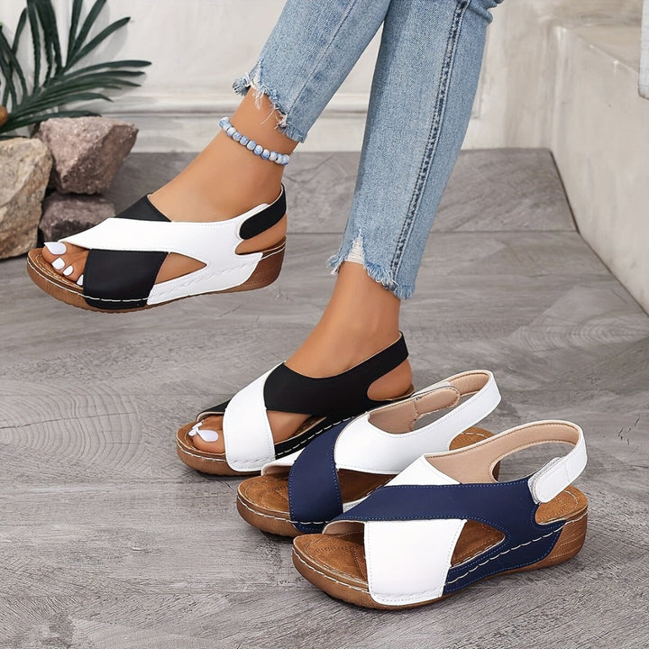 Women's Stella supportive wedge sandals with arch support for all-day comfort. Summer shoes.
