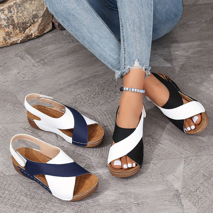 Stylish Stella women's wedge sandals, orthopedic friendly, providing arch support & pain relief.