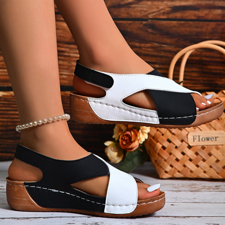 Stella women's comfortable wedge sandals with adjustable strap, arch support & pain relief.
