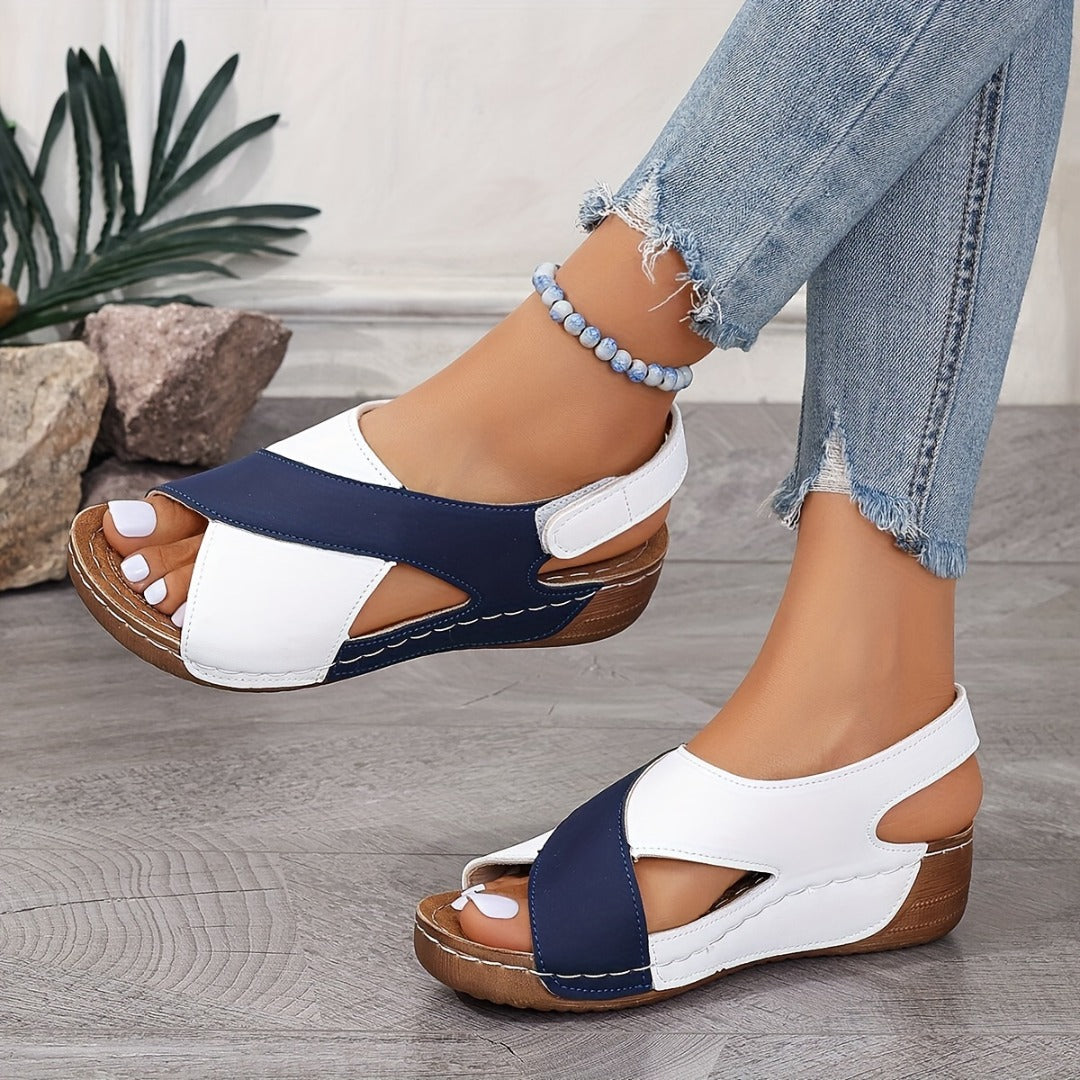 Women's Stella wedge sandals for pain relief, featuring arch support & comfortable design.