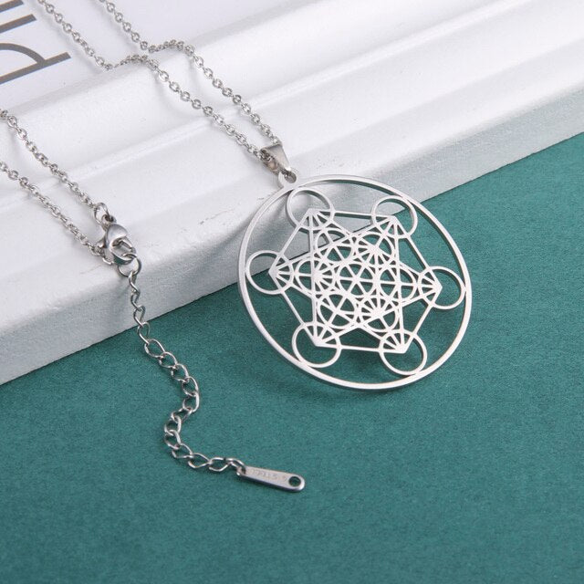 Women's sterling silver Archangel Seal charm necklace, spiritual protection jewelry & meaningful gift.