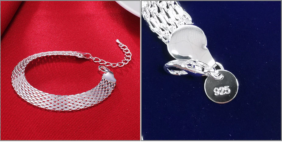 Elegant silver braided bracelet for women, a lucky charm wrist accessory promoting fortune & positivity.