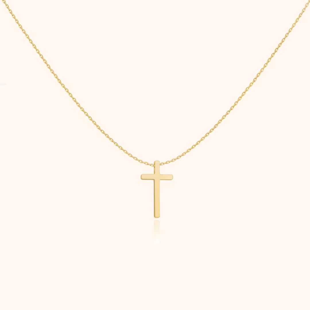 Women's sterling silver cross pendant necklace, a classic spiritual jewelry piece with an adjustable chain.