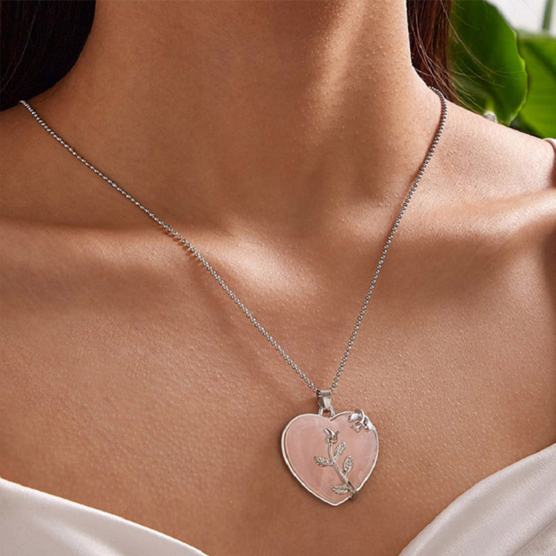 Amethyst heart gemstone necklace, sterling silver. Women's adjustable fine jewelry, romantic gift.