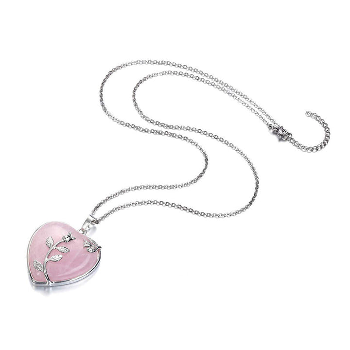 Elegant women's sterling silver heart-shaped gemstone necklace, adjustable. Fine romantic jewelry gift.