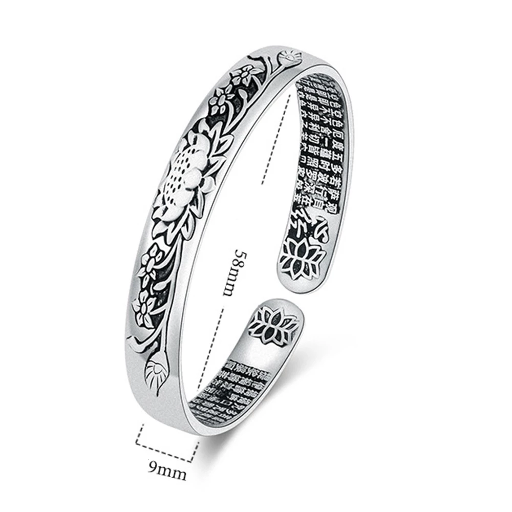 Adjustable silver lotus bracelet for women, showcasing delicate craftsmanship and serenity.