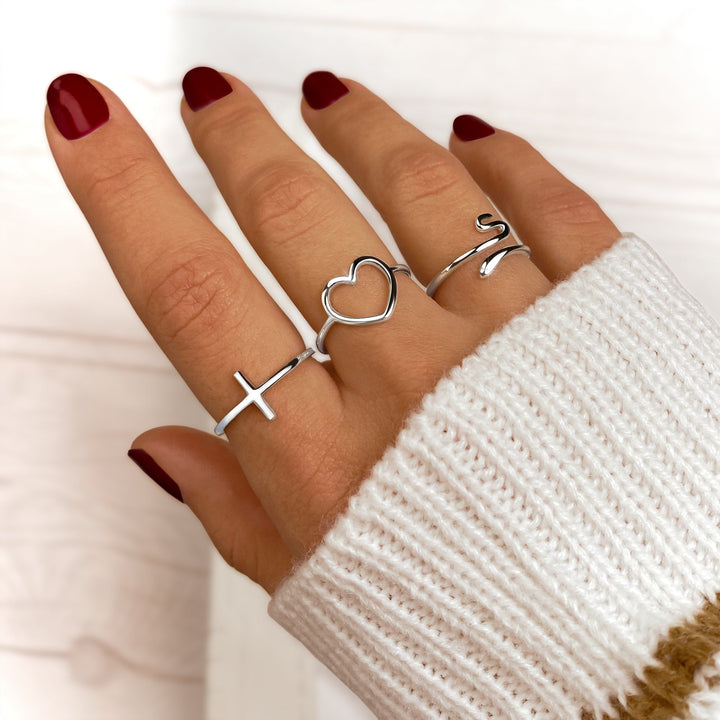 Women's spiritual cross ring in sterling silver or gold plated finish. A thoughtful gift.