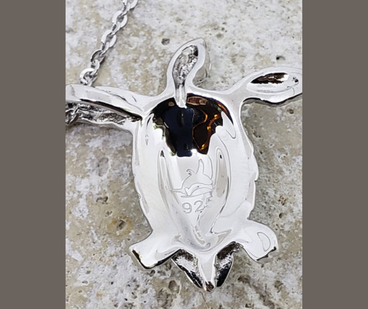 Handcrafted sterling silver turtle necklace, a timeless wisdom symbol & longevity jewelry piece. Elegant women's pendant.