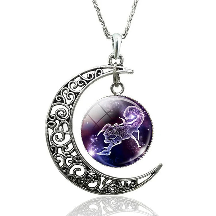 Beautiful women's Zodiac Moon pendant, a charming celestial gift for astrology enthusiasts.