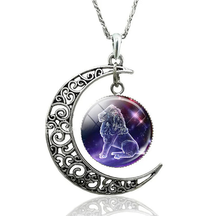 Unique women's horoscope Moon pendant, a personalized celestial zodiac necklace.