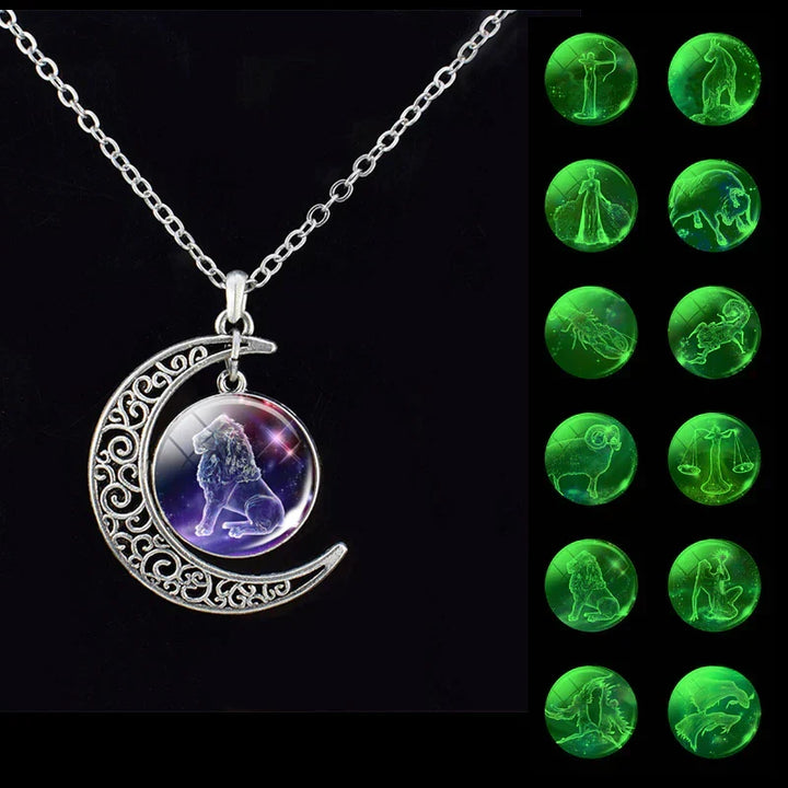 Elegant women's horoscope Zodiac Moon pendant, a stylish celestial accessory.