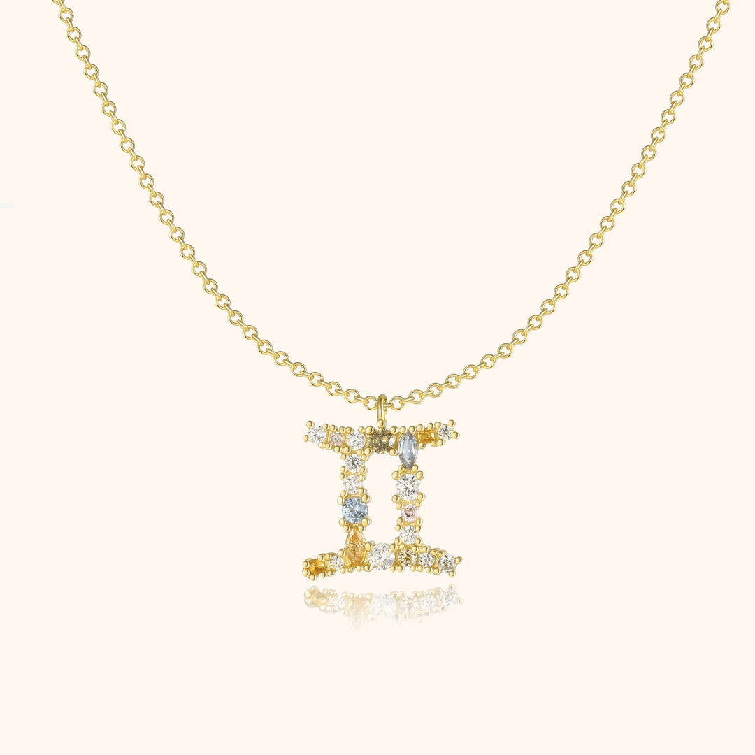 Women's sterling silver zodiac sign necklace, celestial charm.