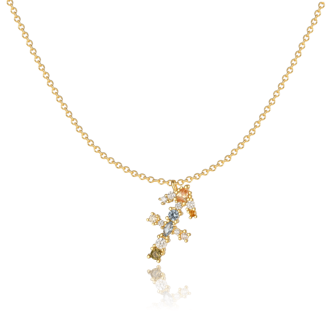 Astrology charm necklace for women, sterling silver jewelry.