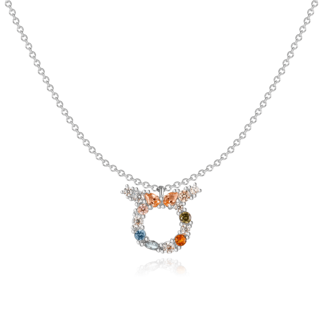 Modern women's zodiac necklace, sterling silver accessory.