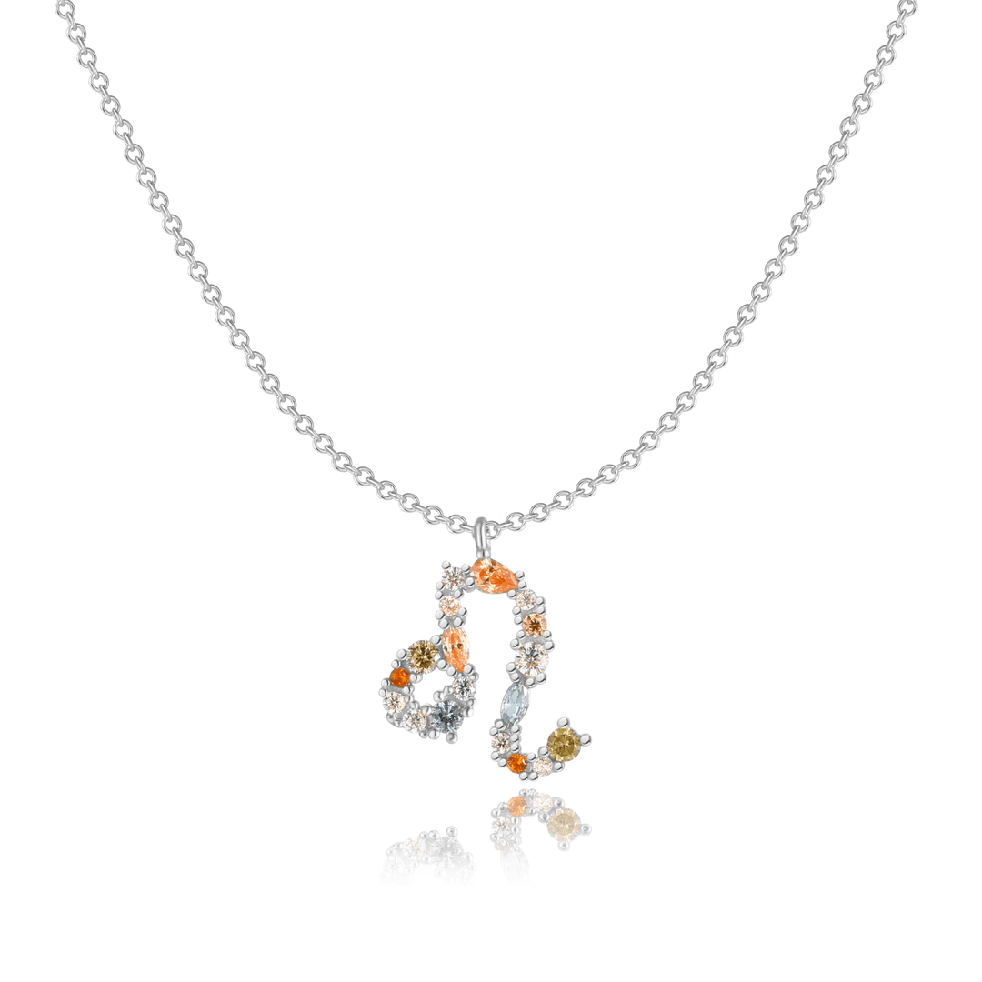 Personalized sterling silver astrology necklace for her.