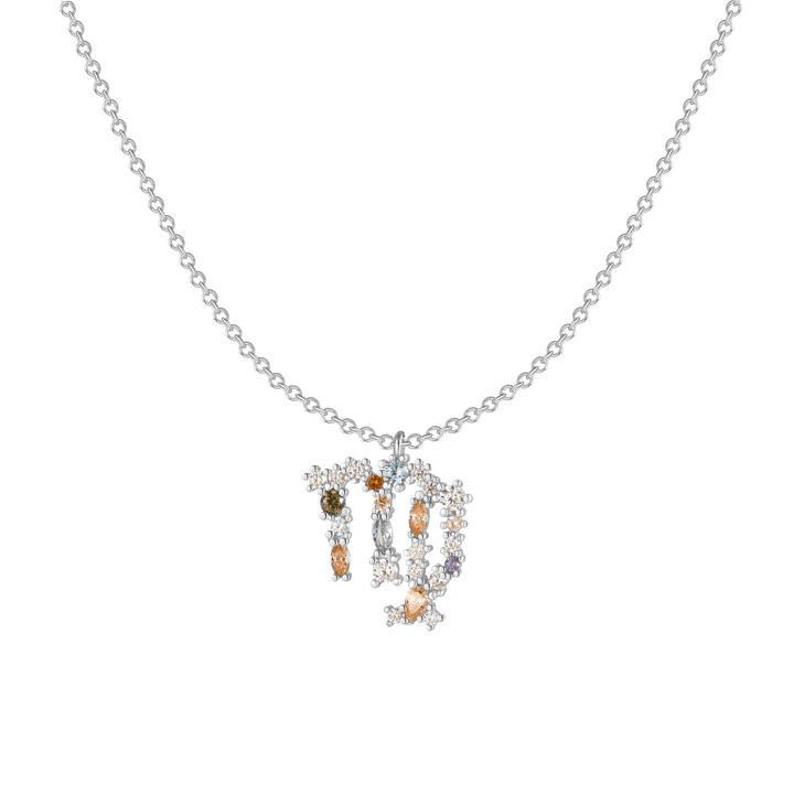 Women's delicate star sign pendant, sterling silver crafted.