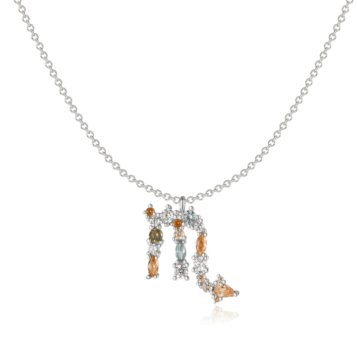 Stylish women's sterling silver zodiac necklace, everyday wear.
