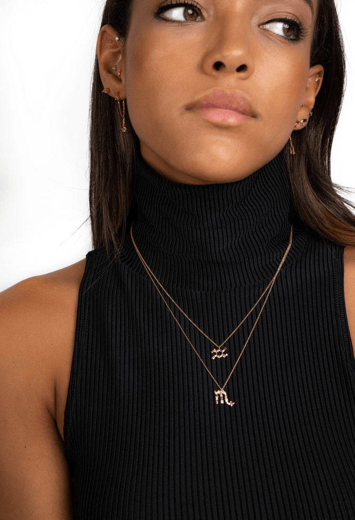 Personalized star sign necklace, sterling silver gift for her.