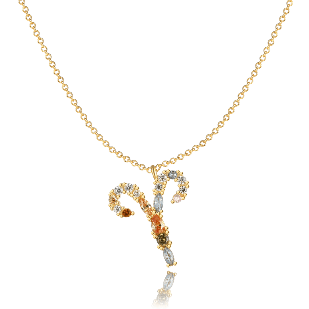 Elegant women's star sign necklace, a perfect personalized gift.