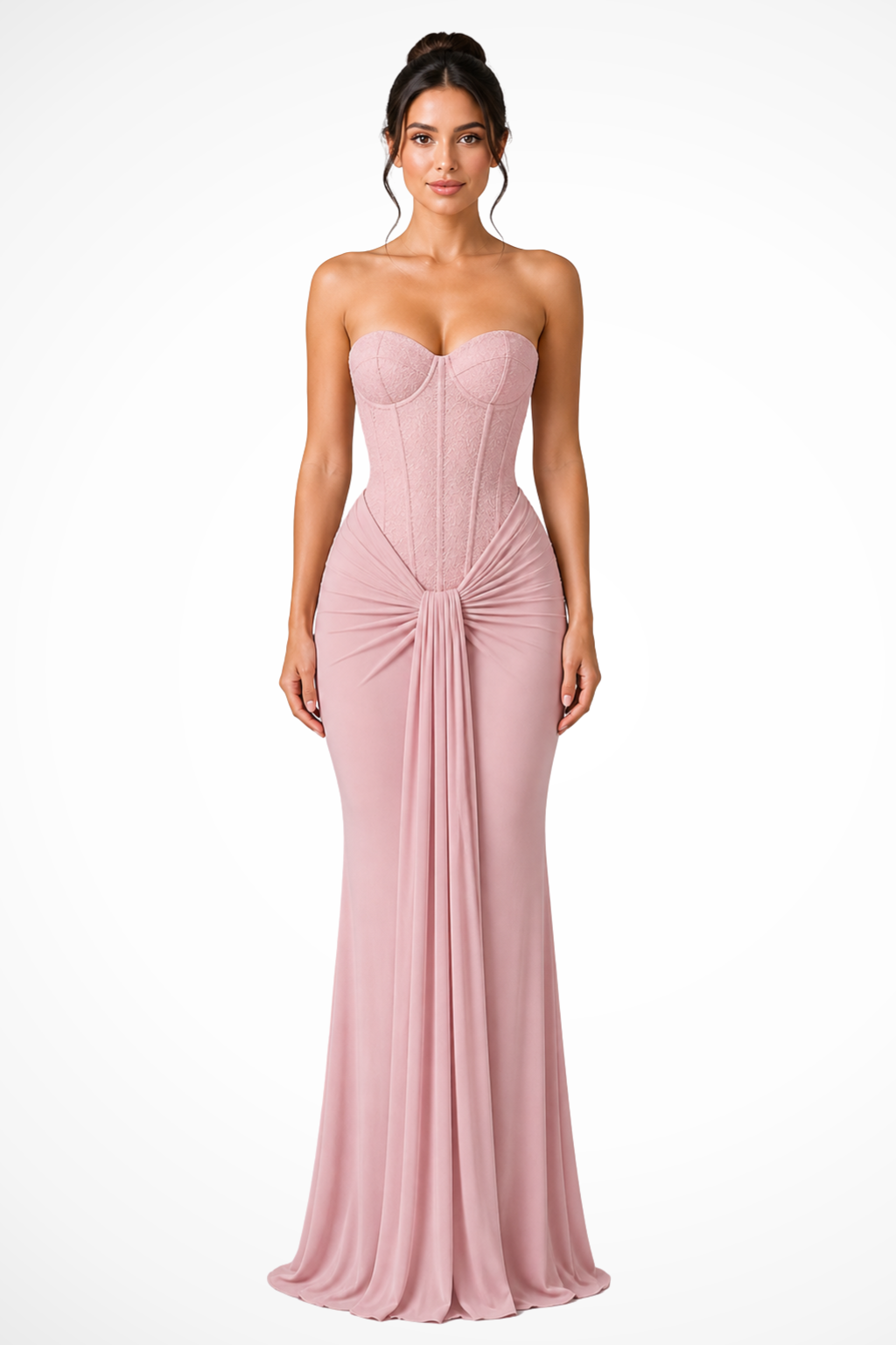 Women's elegant strapless mermaid prom dress, perfect for parties and events.