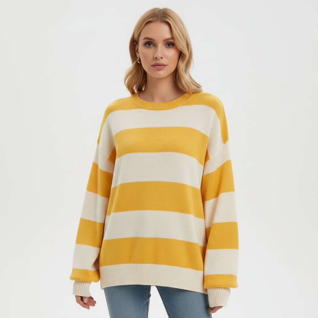Versatile women's striped knit cardigan 'Lena', an essential for comfortable casual wear