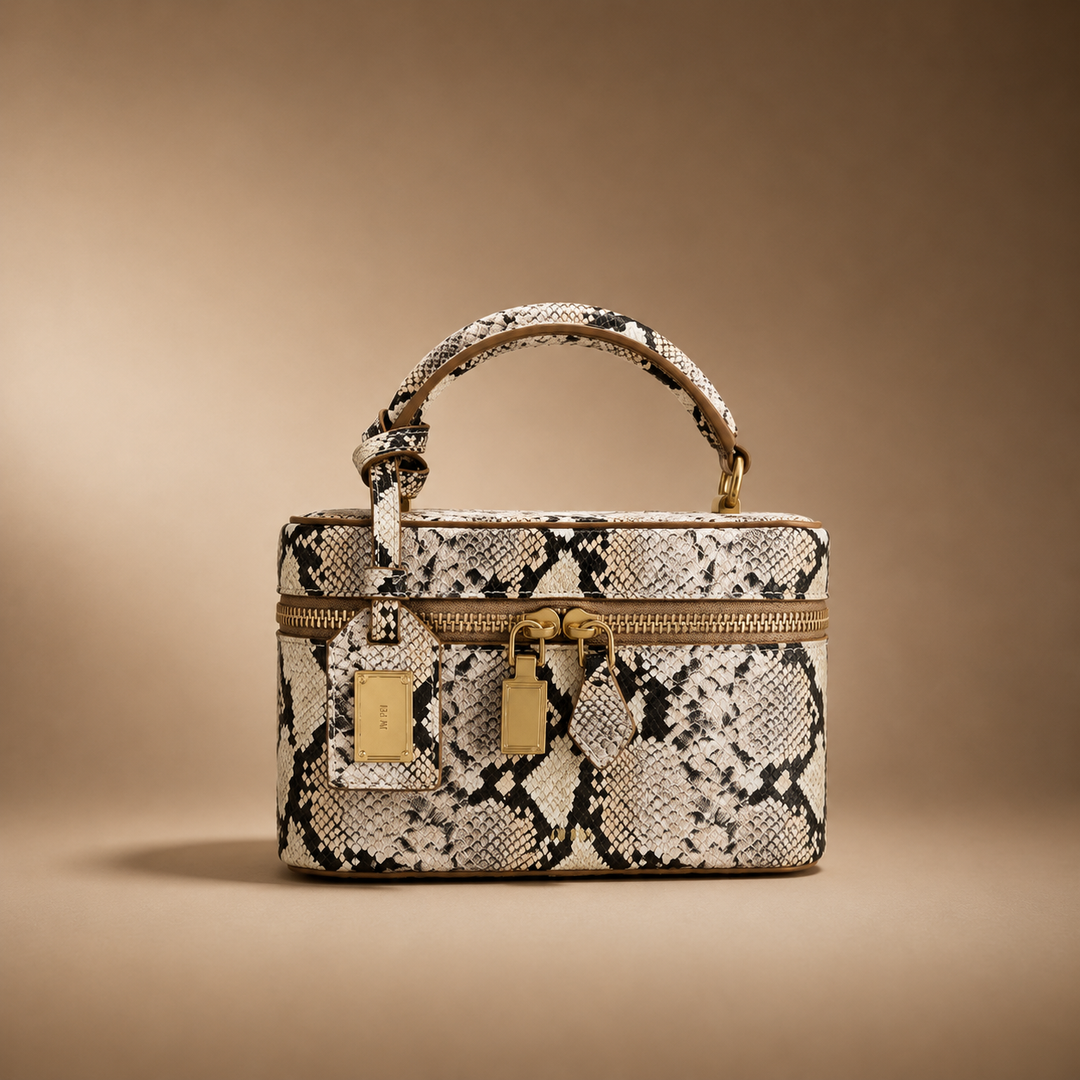 Premium women's structured box bag, a luxurious crocodile-embossed handbag perfect for elevating any outfit.