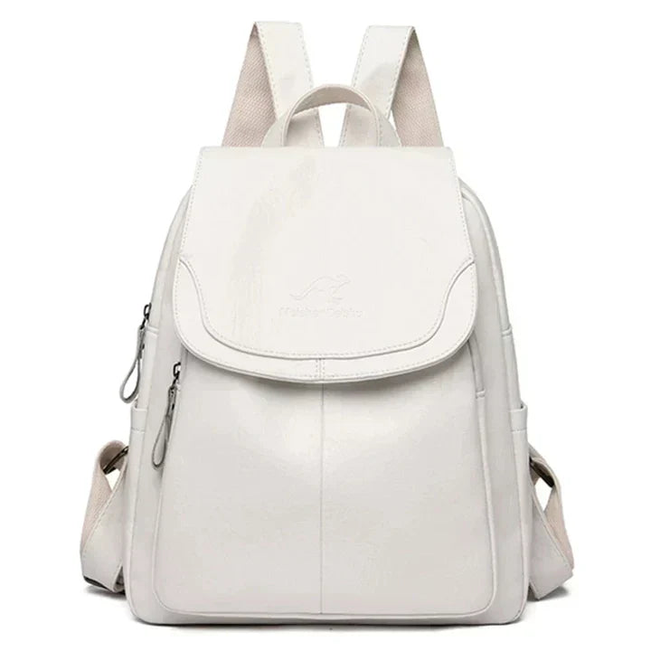Sophisticated women's fashion backpack with a structured silhouette and secure flap for versatile daily use.