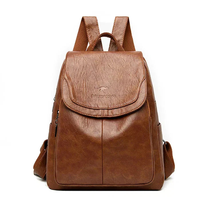 Modern women's shoulder bag, a structured flap backpack for daily essentials & sophisticated style.