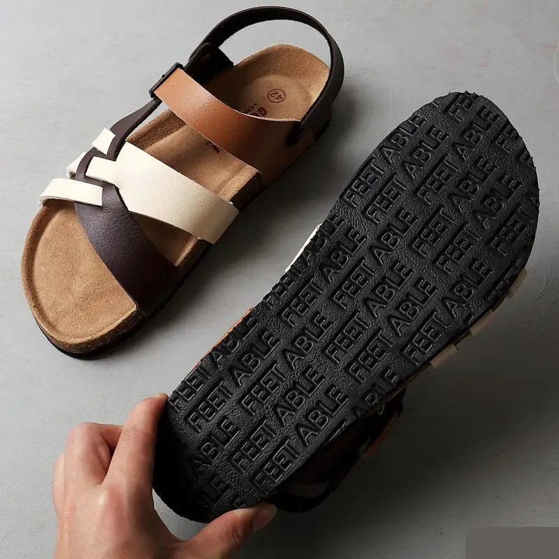 Slip-on women's casual outdoor sandals with adjustable straps, providing everyday comfort and support.