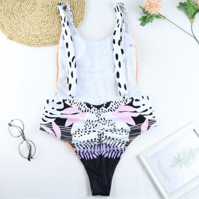 Stylish women's animal print swimsuit, comfortable and flattering for summer