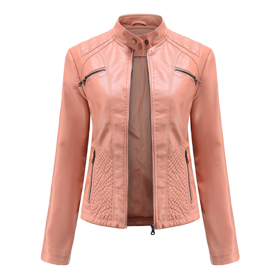 Women's stylish moto jacket, Nova collection, versatile for casual & trendy looks.