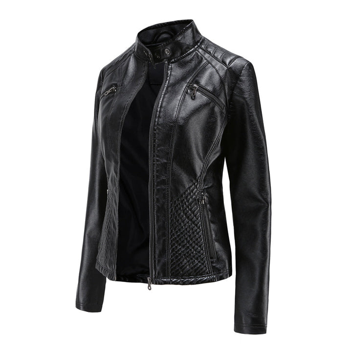 Timeless Nova leather women's jacket, perfect all-season trendy outerwear.