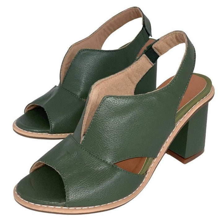 Side profile of versatile women's block heel sandals, suitable for casual chic outfits.