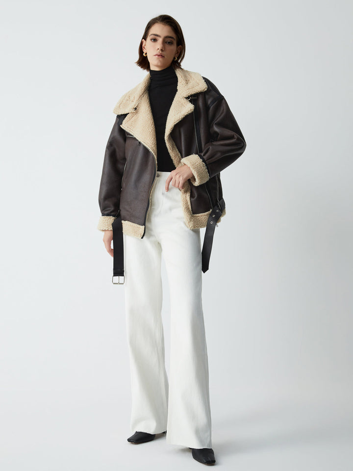Mila brown leather flight jacket for women, a stylish and comfortable casual outerwear piece for fall fashion.