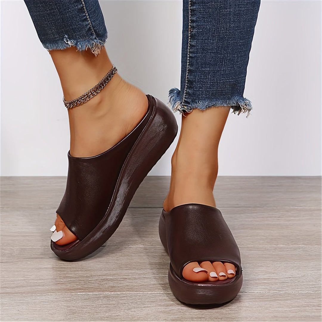 Top view of women's comfortable flat sandals with elegant straps, perfect for casual summer style.