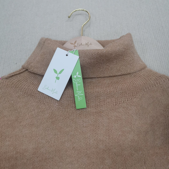 AutumnVibe women's color block knitted sweater. Chic long sleeve top, perfect for fall fashion & winter.